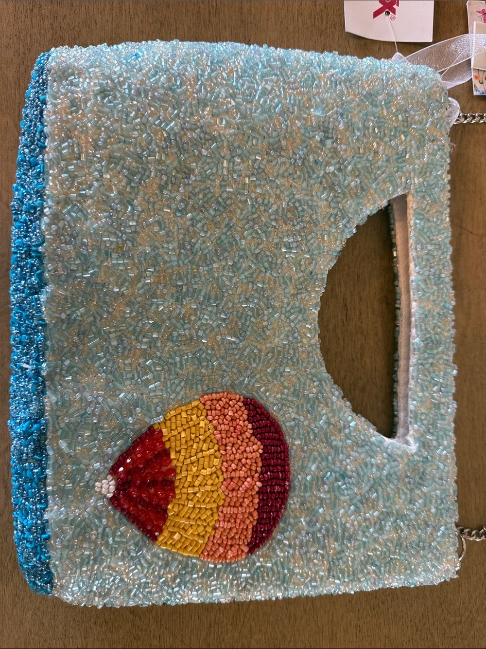 NWT Handcrafted in India Beaded Hot Air Balloon Clutch / Crossbody Bag - Picture 3 of 3